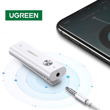 ADAPTADOR UGREEN 40854 RECEPTOR BLUETOOTH 5.0 HIFI WIRELESS 3.5MM AUX AUDIO SANTOFA ELECTRONICS - 1