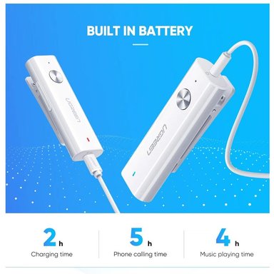 ADAPTADOR UGREEN 40854 RECEPTOR BLUETOOTH 5.0 HIFI WIRELESS 3.5MM AUX AUDIO SANTOFA ELECTRONICS - 2