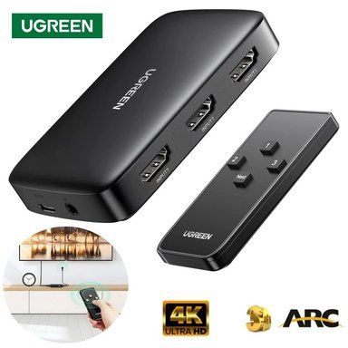 SWITCH UGREEN 80125 HDMI 3 PUERTOS 4K 30 HZ 3D HDR CONTROL HDCP 1.4 SANTOFA ELECTRONICS - 1