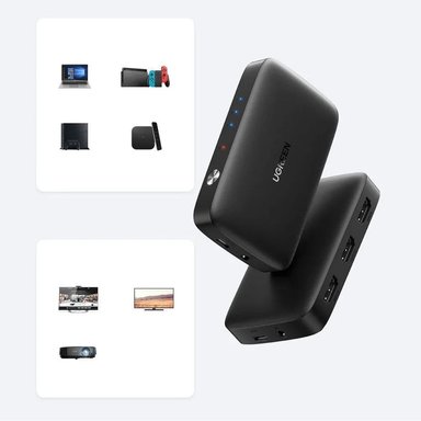 SWITCH UGREEN 80125 HDMI 3 PUERTOS 4K 30 HZ 3D HDR CONTROL HDCP 1.4 SANTOFA ELECTRONICS - 4