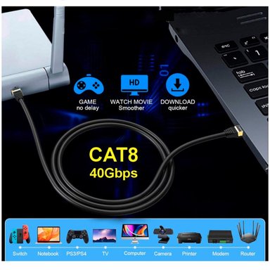 CABLE LAN RJ46 NETCOM TED CAT 8 CONECTOR 40GBPS ETHERNET 3 METROS - 2