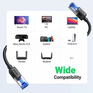 CABLE DE RED CAT8 CONECTOR RJ45 40GBPS LAN ETHERNET 3 METROS UGREEN - 2