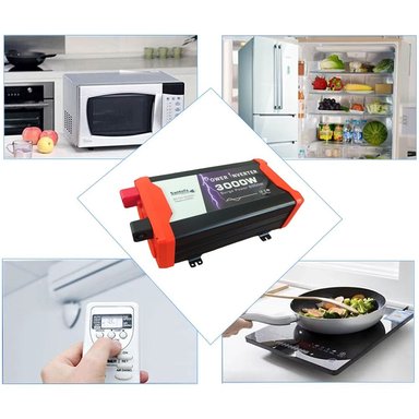 INVERSOR DE CORRIENTE 12V A 220V 3000V 2USB 2SOCKETS ONDA PURA LCD SANTOFA ELECTRONICS S1785 - 1