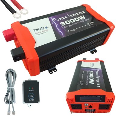 INVERSOR DE CORRIENTE 12V A 220V 3000V 2USB 2SOCKETS ONDA PURA LCD SANTOFA ELECTRONICS S1785 - 4