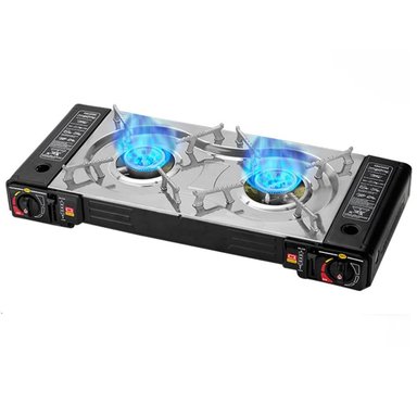 COCINA A GAS GENERAL BDZ-2X168 PORTÁTIL 2 HORNILLAS 2 EN 1 PICNIC CAMPING +GAS SANTOFA ELECTRONICS - 2