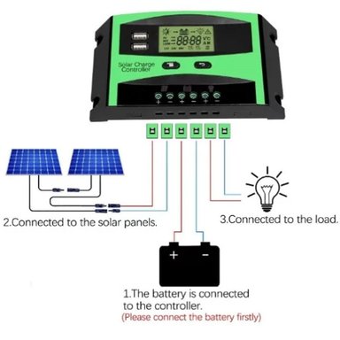 REGULADOR CONTROLADOR DE CARGA SOLAR KAZO PWM 50A 12V/24V 2 USB LCD SANTOFA ELECTRONICS S1369 - 2