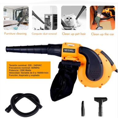SOPLADOR Y ASPIRADOR NETCOM HK-BL1010 1200W AIRE INDUSTRIAL PC LAPTOP LIMPIEZA SANTOFA ELECTRONICS - 2