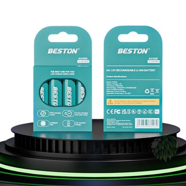 PACK X4 BATERÍAS AA1000 LITIO RECARGABLE AA PILA 1.5V 3600MWH BESTON SANTOFA ELECTRONICS