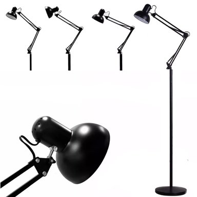 LAMPARA DE PISO 1.80 METROS CON BRAZO FLEXIBLE GRADUABLE NEGRA SANTOFA ELECTRONICS S0979
