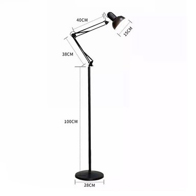 LAMPARA DE PISO 1.80 METROS CON BRAZO FLEXIBLE GRADUABLE NEGRA SANTOFA ELECTRONICS S0979 - 6