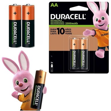 PILAS AA RECARGABLES DURACELL 2500MAH BLISTER X 2 UNIDADES BATERIAS SANTOFA ELECTRONICS S1844