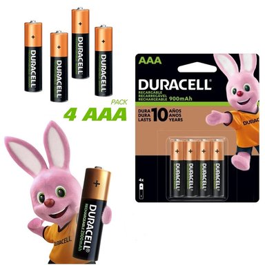 PILAS AAA RECARGABLES DURACELL 2500MAH BLISTER X 4 UNIDADES BATERÍAS SANTOFA ELECTRONICS S1847