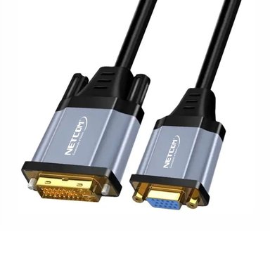 ADAPTADOR CONVERTIDOR DVI D 24+1 A VGA ACTIVO NETCOM CABLE PVC SANTOFA ELECTRONICS S1852 - 2