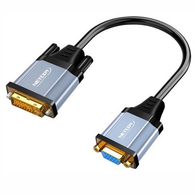ADAPTADOR CONVERTIDOR DVI D 24+1 A VGA ACTIVO NETCOM CABLE PVC SANTOFA ELECTRONICS S1852 - 4