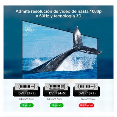 ADAPTADOR CONVERTIDOR DVI D 24+1 A VGA ACTIVO NETCOM CABLE PVC SANTOFA ELECTRONICS S1852 - 5