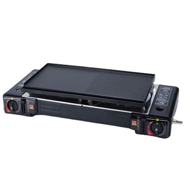 COCINA A GAS PORTATIL 2 HORNILLAS 2 EN 1 CON PARRILLA + GAS SANTOFA ELECTRONICS S1875 - 6