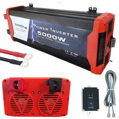 INVERSOR DE CORRIENTE 12VA220V 5000W 2USB 2SOCKETS ONDA PURA SANTOFA ELECTRONICS S1880 - 6