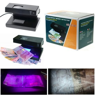 DETECTOR DE BILLETES FALSOS AD-2138 CON LUZ UV Y LUPA SOLES DÓLARES Y EUROS SANTOFA ELECTRONICS S1989 - 7