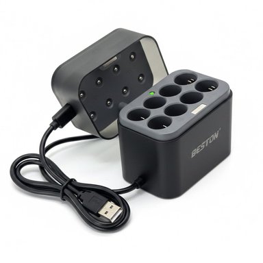 CARGADOR PILAS AA 8 PUESTOS BESTON HÍBRIDO NIMH LI-ION SANTOFA ELECTRONICS S2001 - 1