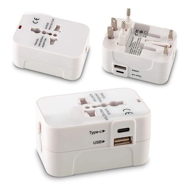 ADAPTADOR INTERNACIONAL ENCHUFE UNIVERSAL VIAJERO 110V 220V + 1 USB + 1 TIPO C S2011SANTOFA ELECTRONICS - 6