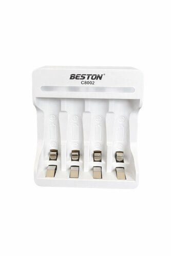 KIT CARGADOR INTELIGENTE DE PILAS + 4 AAA NI-MH 4 PUESTOS BESTON C8002 SANTOFA ELECTRONICS S2021 - 1