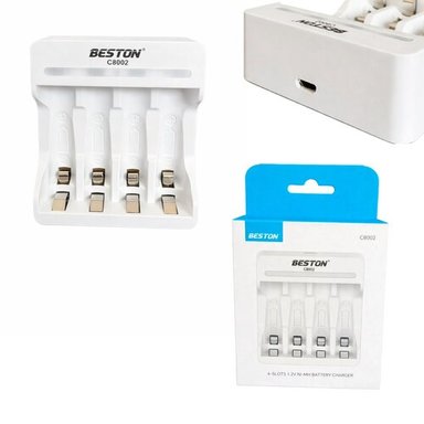 KIT CARGADOR INTELIGENTE DE PILAS + 4 AAA NI-MH 4 PUESTOS BESTON C8002 SANTOFA ELECTRONICS S2021 - 3