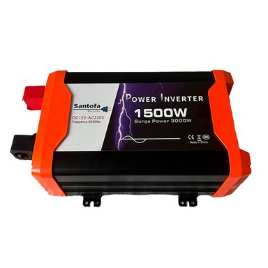 INVERSOR DE CORRIENTE 12V A 220V 1500W 2 USB 2 SOCKETS ONDA PURA SANTOFA ELECTRONICS S2017