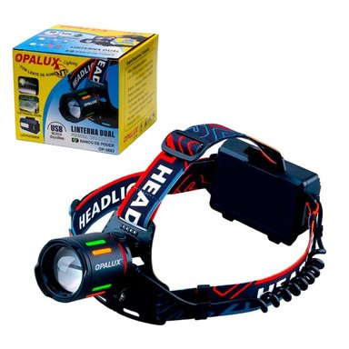 LINTERNA FRONTAL RECARGABLE OPALUX 10W DUAL CON ZOOM  7 MODOS  18650 IPX3 SANTOFA ELECTRONICS S2034 - 3