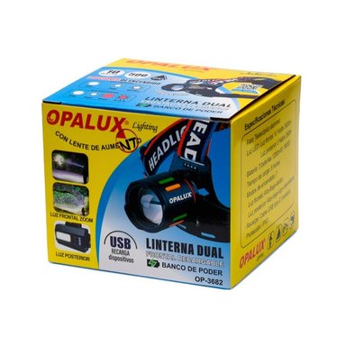 LINTERNA FRONTAL RECARGABLE OPALUX 10W DUAL CON ZOOM  7 MODOS  18650 IPX3 SANTOFA ELECTRONICS S2034 - 6