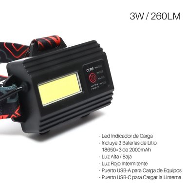 LINTERNA FRONTAL RECARGABLE OPALUX 10W DUAL CON ZOOM  7 MODOS  18650 IPX3 SANTOFA ELECTRONICS S2034 - 8