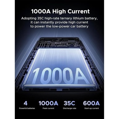 ARRANCADOR DE BATERÍA PARA AUTO UGREEN 1000A CON POWER BANK Y LUZ LED (12000MAH) SANTOFA ELECTRONICS S2094 - 9