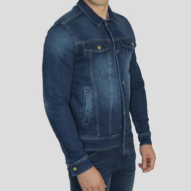 CASACA DENIM COMFORT CON BROCHES REGULABLES | ESTILO URBANO | PERFECT FIT - 1