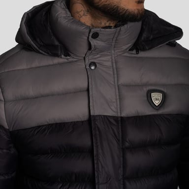 CASACA PUFFER BICOLOR COLOR-REPELENTE AL AGUA Y CORTAVIENTO CON CAPUCHA CONVERTIBLE CON CIERRE - 3