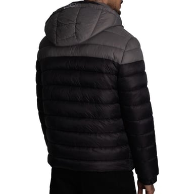 CASACA PUFFER BICOLOR COLOR-REPELENTE AL AGUA Y CORTAVIENTO CON CAPUCHA CONVERTIBLE CON CIERRE - 2