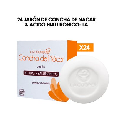 JABÓN ROSTRO Y CUELLO LA COOPER 24 UNIDADES CONCHA NACAR Y ACIDO HIALURONICO - 1