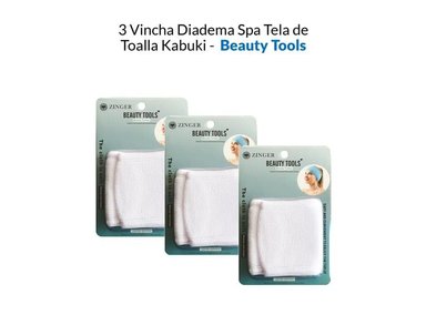 VINCHA DIADEMA 3 UNIDADES SPA TELA TOALLA KABUKI BEAUTY TOOLS