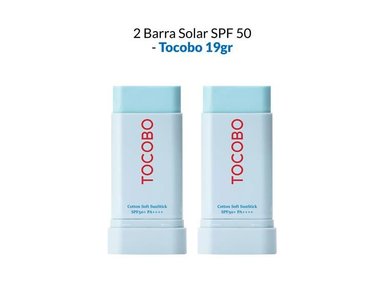 PACK 2 TRATAMIENTO FACIAL TOCOBO COOTTON BARRA SOLAR SPF 50+ 19 GR