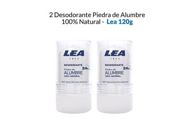 DESODORANTE BARRA LEA PIEDRA DE ALUMBRE UNISEX 120 G PACK X 2