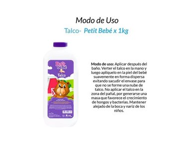 PACK X2 TALCO PETIT BEBÉ X 1KG BOTELLA - 2
