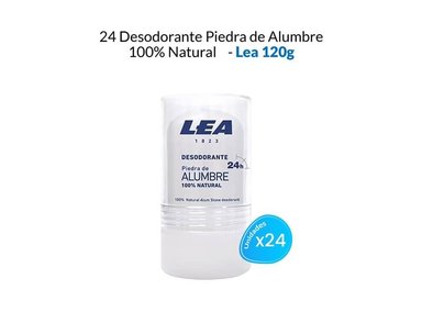 PACK 24 DESODORANTE LEA PIEDRA ALUMBRE 100% NATURAL 120 GR