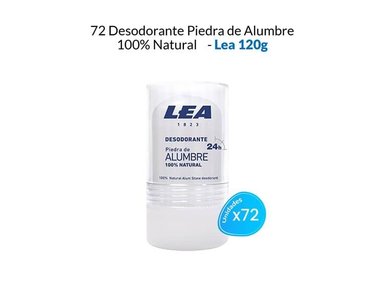 PACK 72 DESODORANTE LEA PIEDRA ALUMBRE 100% NATURAL 120 GR