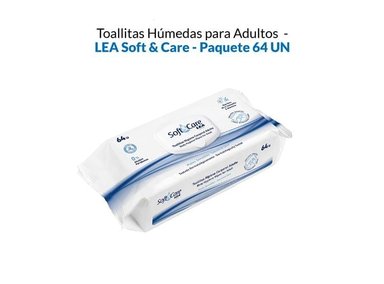 LIMPIEZA FACIAL LEA TOALLITAS HUMEDAS ADULTOS SOFT CARE PAQUETE 64 UN