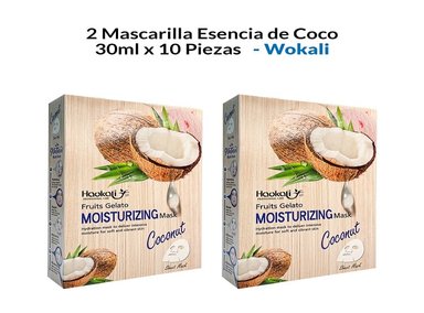 MASCARILLA WOKALI 2 UNIDADES ESENCIA COCO 30ML 10 PIEZAS