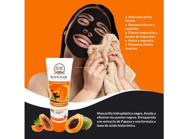 MASCARILLA NEVADA NATURAL PRODUCTS 3 UNIDADES NEGRA HIDROPLASTICA SÁBILA 120G - 3