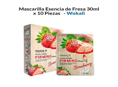 MASCARILLA WOKALI 30ML ESENCIA FRESA 10 PIEZAS