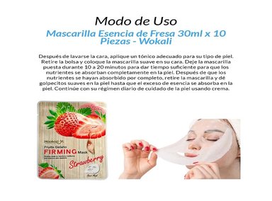 MASCARILLA WOKALI 30ML ESENCIA FRESA 10 PIEZAS - 2