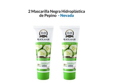 MASCARILLA WOKALI 2 UNIDADES NEGRA HIDROPLÁSTICA PEPINO 120G