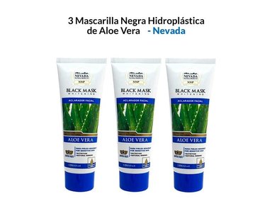 MASCARILLA NEVADA NATURAL PRODUCTS 3 UNIDADES NEGRA HIDROPLÁSTICA ALOE VERA 120G