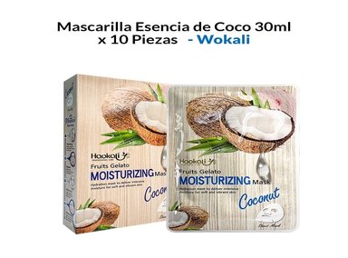 MASCARILLA WOKALI 30ML ESENCIA COCO 10 PIEZAS
