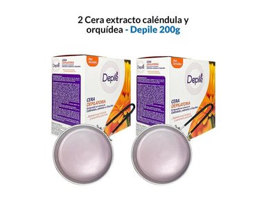 CERA CUERPO DEPILÉ AROMÁTICA 2 UNIDADES EXTRACTO CALÉNDULA Y ORQUÍDEA 200G - 1
